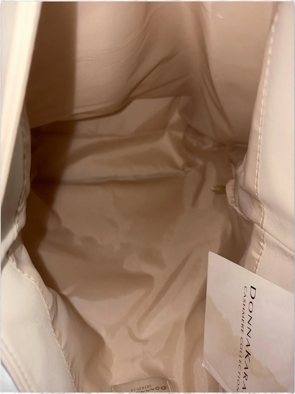 Donna Karan Soft Cream Leather Shoulder Tote